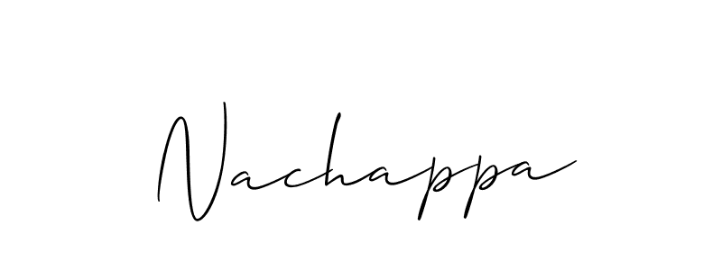 Use a signature maker to create a handwritten signature online. With this signature software, you can design (Allison_Script) your own signature for name Nachappa. Nachappa signature style 2 images and pictures png