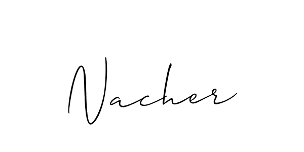 Design your own signature with our free online signature maker. With this signature software, you can create a handwritten (Allison_Script) signature for name Nacher. Nacher signature style 2 images and pictures png