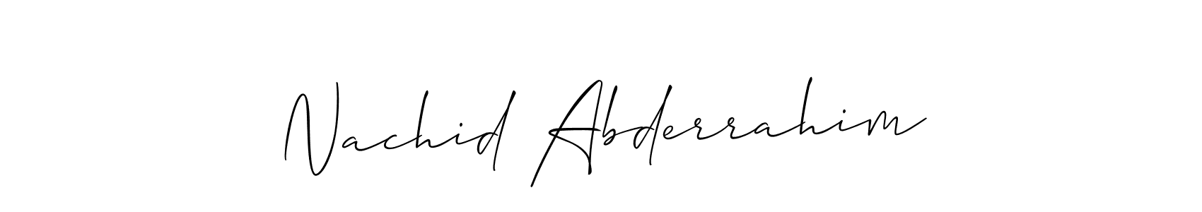 Use a signature maker to create a handwritten signature online. With this signature software, you can design (Allison_Script) your own signature for name Nachid Abderrahim. Nachid Abderrahim signature style 2 images and pictures png