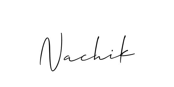 The best way (Allison_Script) to make a short signature is to pick only two or three words in your name. The name Nachik include a total of six letters. For converting this name. Nachik signature style 2 images and pictures png
