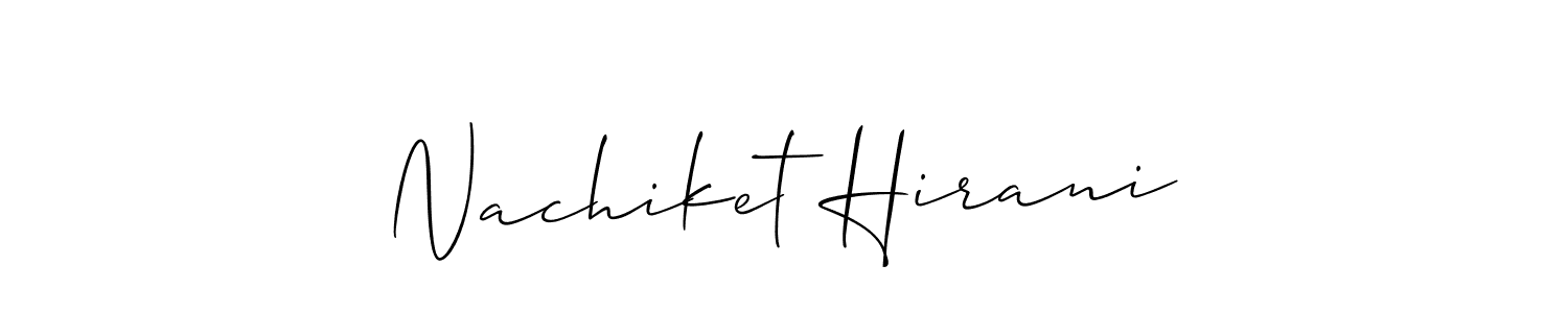 It looks lik you need a new signature style for name Nachiket Hirani. Design unique handwritten (Allison_Script) signature with our free signature maker in just a few clicks. Nachiket Hirani signature style 2 images and pictures png