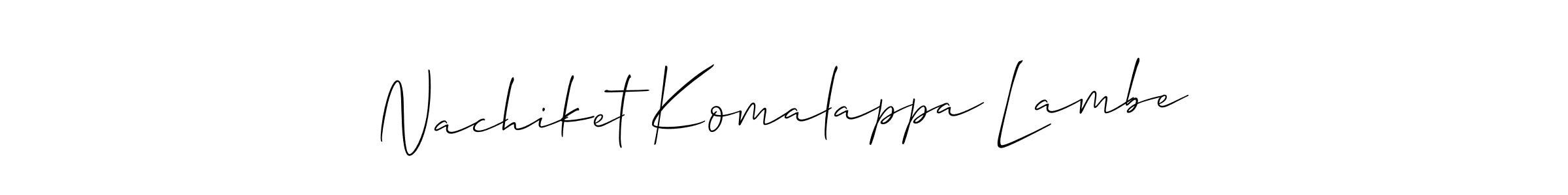 How to Draw Nachiket Komalappa Lambe signature style? Allison_Script is a latest design signature styles for name Nachiket Komalappa Lambe. Nachiket Komalappa Lambe signature style 2 images and pictures png