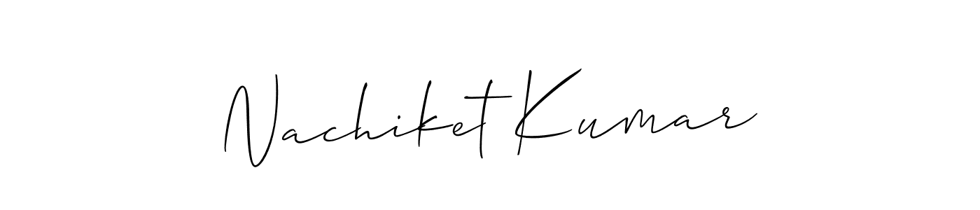 You should practise on your own different ways (Allison_Script) to write your name (Nachiket Kumar) in signature. don't let someone else do it for you. Nachiket Kumar signature style 2 images and pictures png