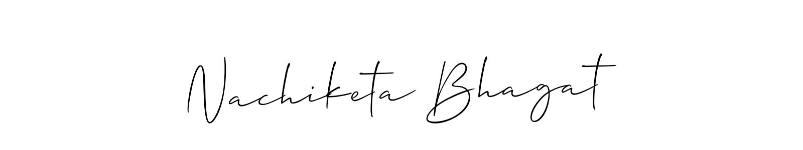 Make a beautiful signature design for name Nachiketa Bhagat. With this signature (Allison_Script) style, you can create a handwritten signature for free. Nachiketa Bhagat signature style 2 images and pictures png