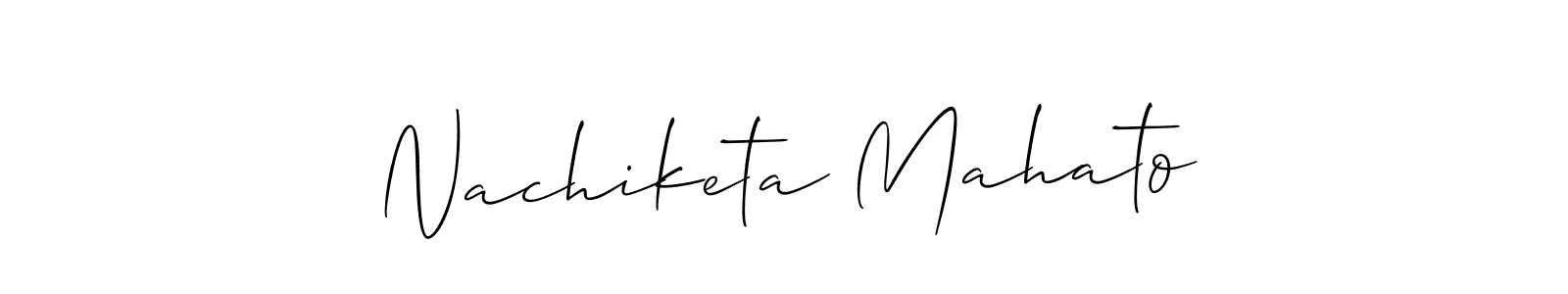 This is the best signature style for the Nachiketa Mahato name. Also you like these signature font (Allison_Script). Mix name signature. Nachiketa Mahato signature style 2 images and pictures png