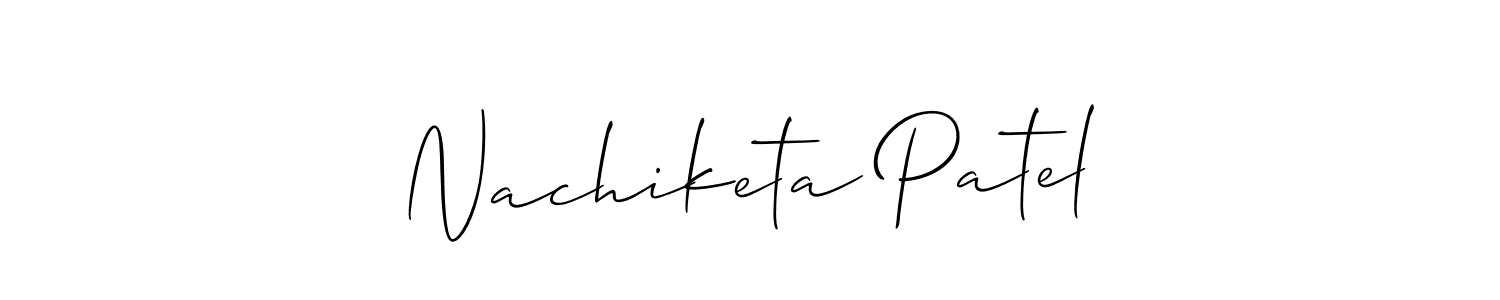 Create a beautiful signature design for name Nachiketa Patel. With this signature (Allison_Script) fonts, you can make a handwritten signature for free. Nachiketa Patel signature style 2 images and pictures png