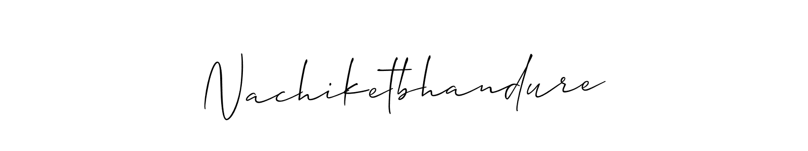 How to make Nachiketbhandure signature? Allison_Script is a professional autograph style. Create handwritten signature for Nachiketbhandure name. Nachiketbhandure signature style 2 images and pictures png