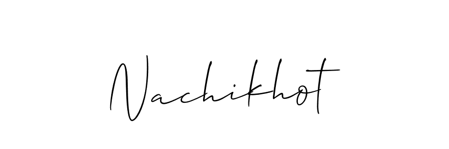 Create a beautiful signature design for name Nachikhot. With this signature (Allison_Script) fonts, you can make a handwritten signature for free. Nachikhot signature style 2 images and pictures png