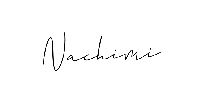 Use a signature maker to create a handwritten signature online. With this signature software, you can design (Allison_Script) your own signature for name Nachimi. Nachimi signature style 2 images and pictures png