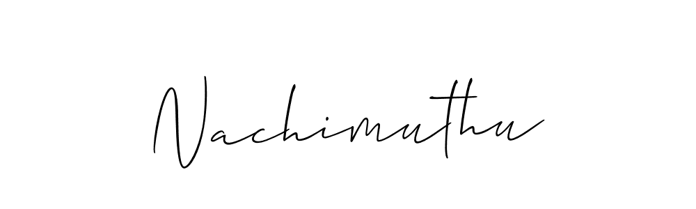 Make a short Nachimuthu signature style. Manage your documents anywhere anytime using Allison_Script. Create and add eSignatures, submit forms, share and send files easily. Nachimuthu signature style 2 images and pictures png