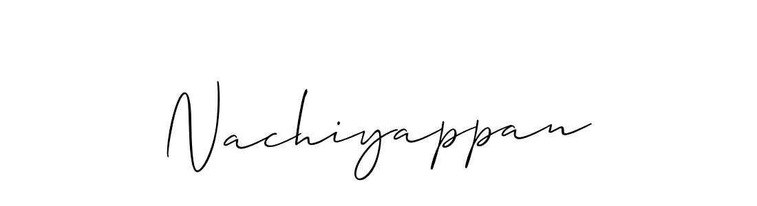 Also we have Nachiyappan name is the best signature style. Create professional handwritten signature collection using Allison_Script autograph style. Nachiyappan signature style 2 images and pictures png