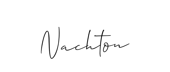 Nachton stylish signature style. Best Handwritten Sign (Allison_Script) for my name. Handwritten Signature Collection Ideas for my name Nachton. Nachton signature style 2 images and pictures png