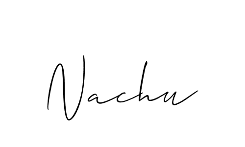 Best and Professional Signature Style for Nachu. Allison_Script Best Signature Style Collection. Nachu signature style 2 images and pictures png