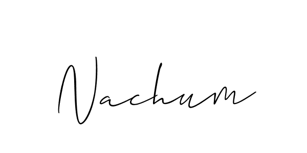 Nachum stylish signature style. Best Handwritten Sign (Allison_Script) for my name. Handwritten Signature Collection Ideas for my name Nachum. Nachum signature style 2 images and pictures png