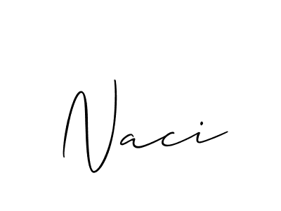 Also we have Naci name is the best signature style. Create professional handwritten signature collection using Allison_Script autograph style. Naci signature style 2 images and pictures png