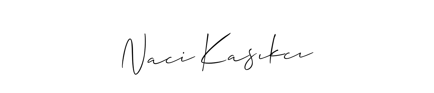 How to make Naci Kasıkcı name signature. Use Allison_Script style for creating short signs online. This is the latest handwritten sign. Naci Kasıkcı signature style 2 images and pictures png