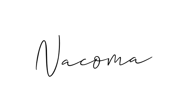 Create a beautiful signature design for name Nacoma. With this signature (Allison_Script) fonts, you can make a handwritten signature for free. Nacoma signature style 2 images and pictures png