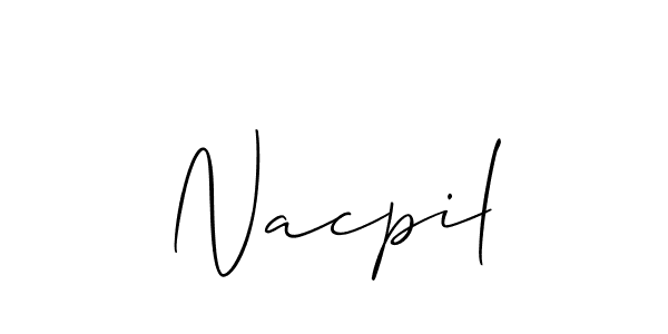 How to Draw Nacpil signature style? Allison_Script is a latest design signature styles for name Nacpil. Nacpil signature style 2 images and pictures png