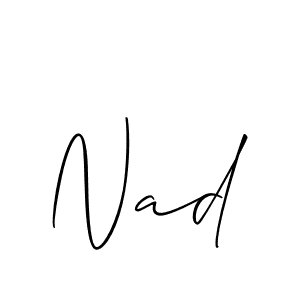 Make a beautiful signature design for name Nad. With this signature (Allison_Script) style, you can create a handwritten signature for free. Nad signature style 2 images and pictures png