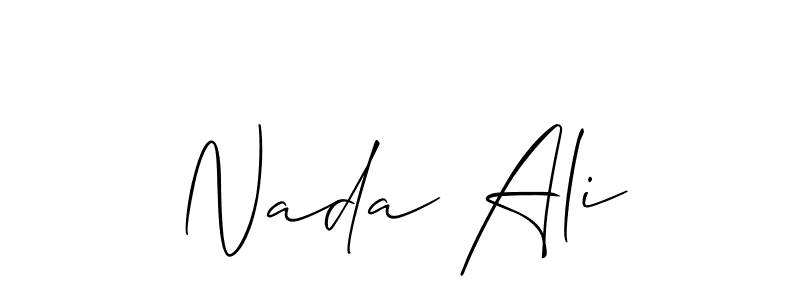 Create a beautiful signature design for name Nada Ali. With this signature (Allison_Script) fonts, you can make a handwritten signature for free. Nada Ali signature style 2 images and pictures png