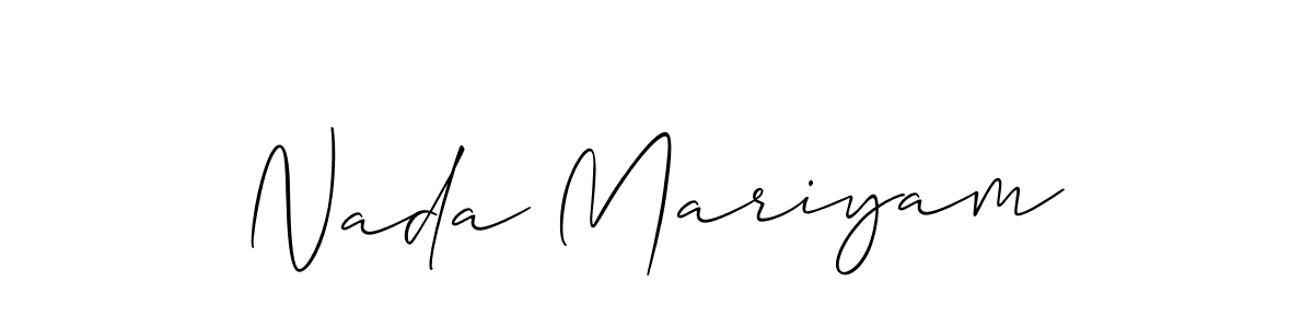 Allison_Script is a professional signature style that is perfect for those who want to add a touch of class to their signature. It is also a great choice for those who want to make their signature more unique. Get Nada Mariyam name to fancy signature for free. Nada Mariyam signature style 2 images and pictures png