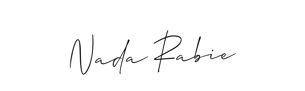 It looks lik you need a new signature style for name Nada Rabie. Design unique handwritten (Allison_Script) signature with our free signature maker in just a few clicks. Nada Rabie signature style 2 images and pictures png