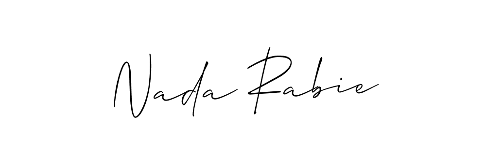 You should practise on your own different ways (Allison_Script) to write your name (Nada Rabie) in signature. don't let someone else do it for you. Nada Rabie signature style 2 images and pictures png