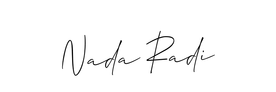 Also You can easily find your signature by using the search form. We will create Nada Radi name handwritten signature images for you free of cost using Allison_Script sign style. Nada Radi signature style 2 images and pictures png