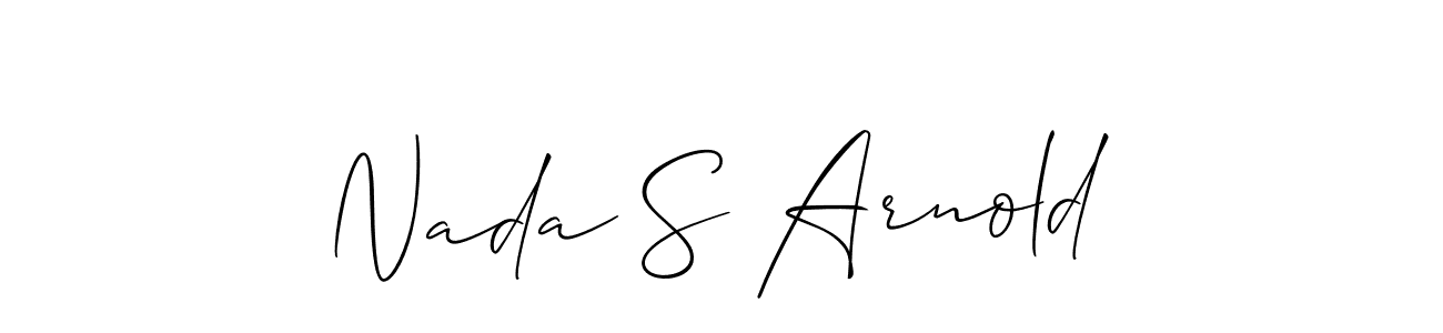 Nada S Arnold stylish signature style. Best Handwritten Sign (Allison_Script) for my name. Handwritten Signature Collection Ideas for my name Nada S Arnold. Nada S Arnold signature style 2 images and pictures png