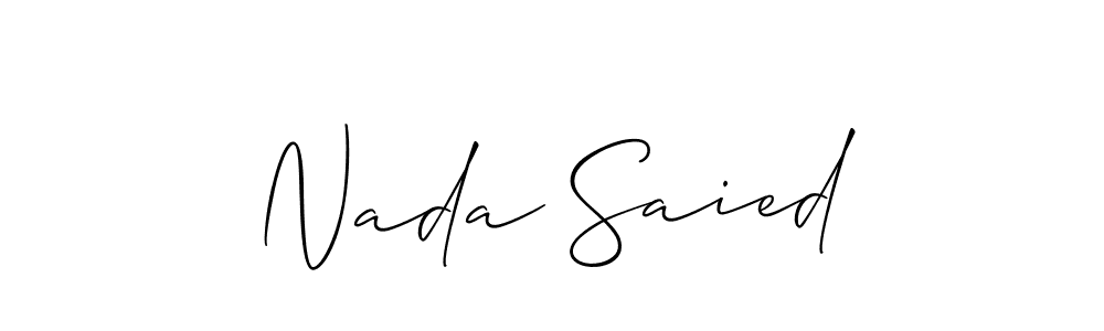 Make a beautiful signature design for name Nada Saied. Use this online signature maker to create a handwritten signature for free. Nada Saied signature style 2 images and pictures png