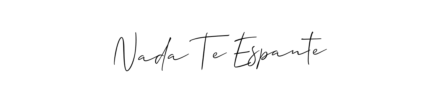 Similarly Allison_Script is the best handwritten signature design. Signature creator online .You can use it as an online autograph creator for name Nada Te Espante. Nada Te Espante signature style 2 images and pictures png