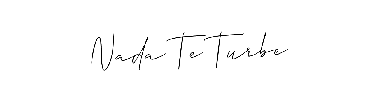 The best way (Allison_Script) to make a short signature is to pick only two or three words in your name. The name Nada Te Turbe include a total of six letters. For converting this name. Nada Te Turbe signature style 2 images and pictures png