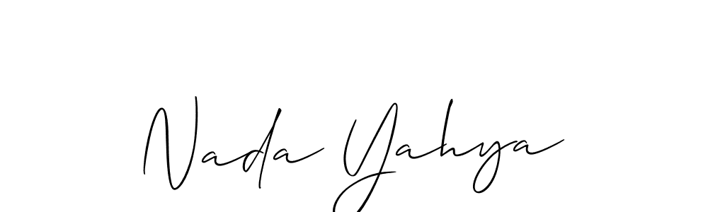 It looks lik you need a new signature style for name Nada Yahya. Design unique handwritten (Allison_Script) signature with our free signature maker in just a few clicks. Nada Yahya signature style 2 images and pictures png