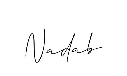 How to Draw Nadab signature style? Allison_Script is a latest design signature styles for name Nadab. Nadab signature style 2 images and pictures png