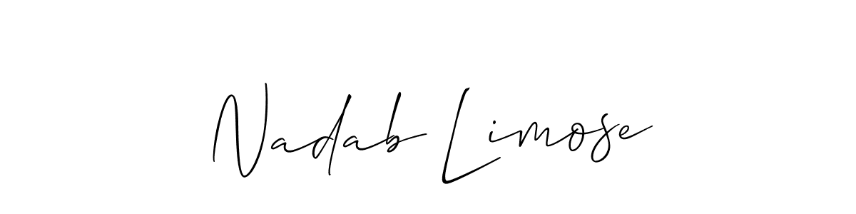 The best way (Allison_Script) to make a short signature is to pick only two or three words in your name. The name Nadab Limose include a total of six letters. For converting this name. Nadab Limose signature style 2 images and pictures png