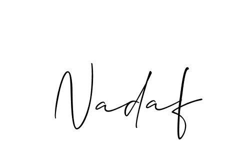 Nadaf stylish signature style. Best Handwritten Sign (Allison_Script) for my name. Handwritten Signature Collection Ideas for my name Nadaf. Nadaf signature style 2 images and pictures png