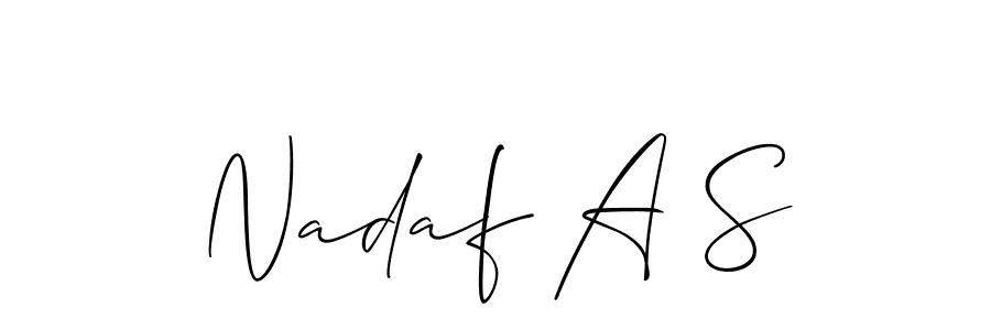 Also we have Nadaf A S name is the best signature style. Create professional handwritten signature collection using Allison_Script autograph style. Nadaf A S signature style 2 images and pictures png