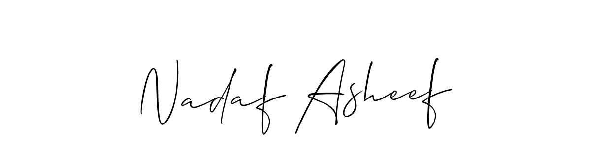 Design your own signature with our free online signature maker. With this signature software, you can create a handwritten (Allison_Script) signature for name Nadaf Asheef. Nadaf Asheef signature style 2 images and pictures png