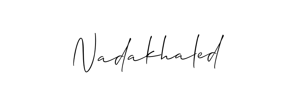 How to make Nadakhaled name signature. Use Allison_Script style for creating short signs online. This is the latest handwritten sign. Nadakhaled signature style 2 images and pictures png