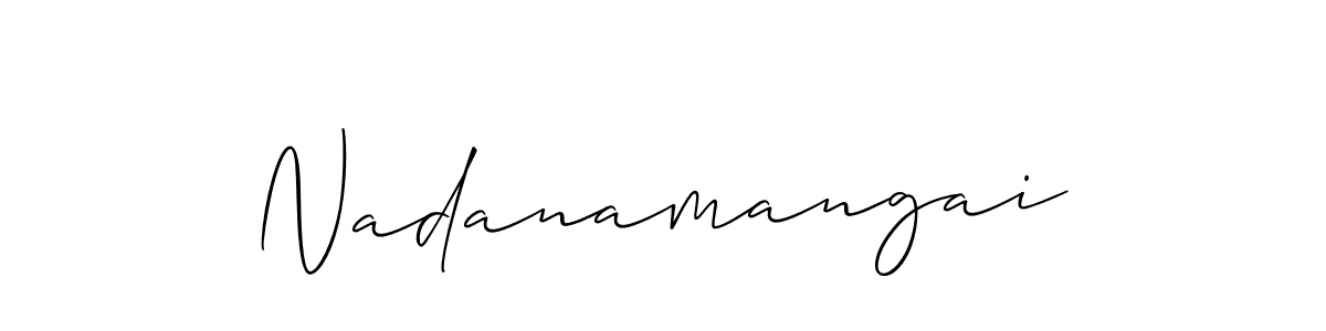 if you are searching for the best signature style for your name Nadanamangai. so please give up your signature search. here we have designed multiple signature styles  using Allison_Script. Nadanamangai signature style 2 images and pictures png