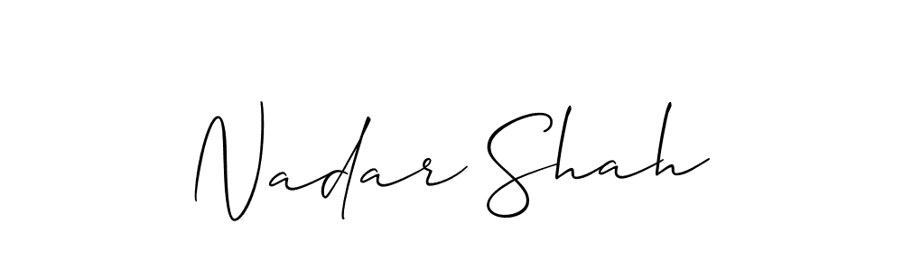 The best way (Allison_Script) to make a short signature is to pick only two or three words in your name. The name Nadar Shah include a total of six letters. For converting this name. Nadar Shah signature style 2 images and pictures png