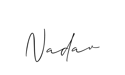 Make a beautiful signature design for name Nadav. With this signature (Allison_Script) style, you can create a handwritten signature for free. Nadav signature style 2 images and pictures png