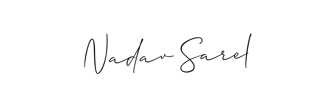 This is the best signature style for the Nadav Sarel name. Also you like these signature font (Allison_Script). Mix name signature. Nadav Sarel signature style 2 images and pictures png