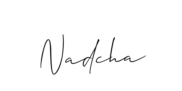 The best way (Allison_Script) to make a short signature is to pick only two or three words in your name. The name Nadcha include a total of six letters. For converting this name. Nadcha signature style 2 images and pictures png