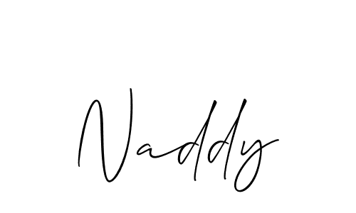 How to make Naddy name signature. Use Allison_Script style for creating short signs online. This is the latest handwritten sign. Naddy signature style 2 images and pictures png