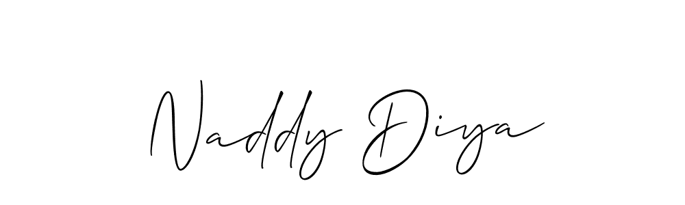 Design your own signature with our free online signature maker. With this signature software, you can create a handwritten (Allison_Script) signature for name Naddy Diya. Naddy Diya signature style 2 images and pictures png