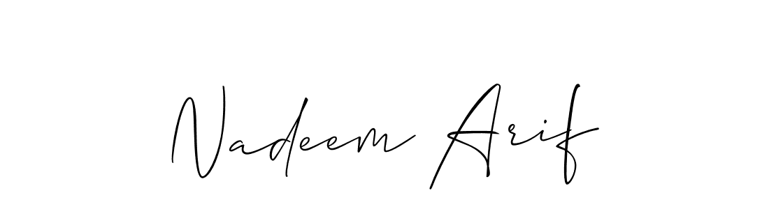 Also we have Nadeem Arif name is the best signature style. Create professional handwritten signature collection using Allison_Script autograph style. Nadeem Arif signature style 2 images and pictures png