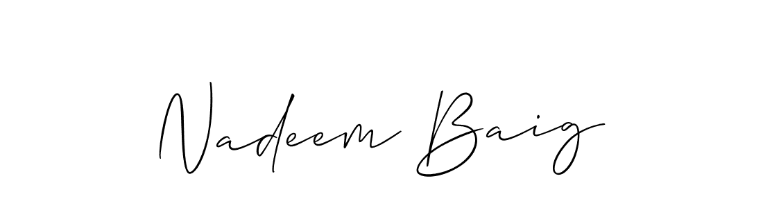 How to Draw Nadeem Baig signature style? Allison_Script is a latest design signature styles for name Nadeem Baig. Nadeem Baig signature style 2 images and pictures png