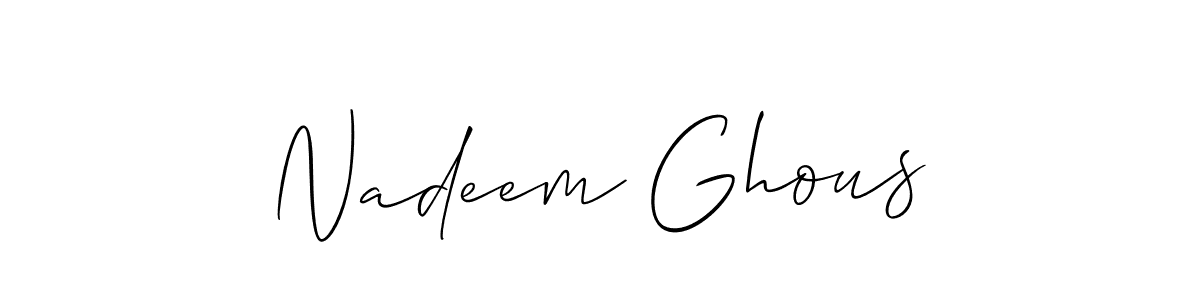 How to make Nadeem Ghous signature? Allison_Script is a professional autograph style. Create handwritten signature for Nadeem Ghous name. Nadeem Ghous signature style 2 images and pictures png