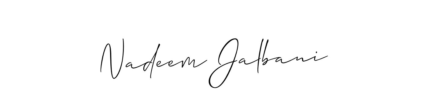 Nadeem Jalbani stylish signature style. Best Handwritten Sign (Allison_Script) for my name. Handwritten Signature Collection Ideas for my name Nadeem Jalbani. Nadeem Jalbani signature style 2 images and pictures png